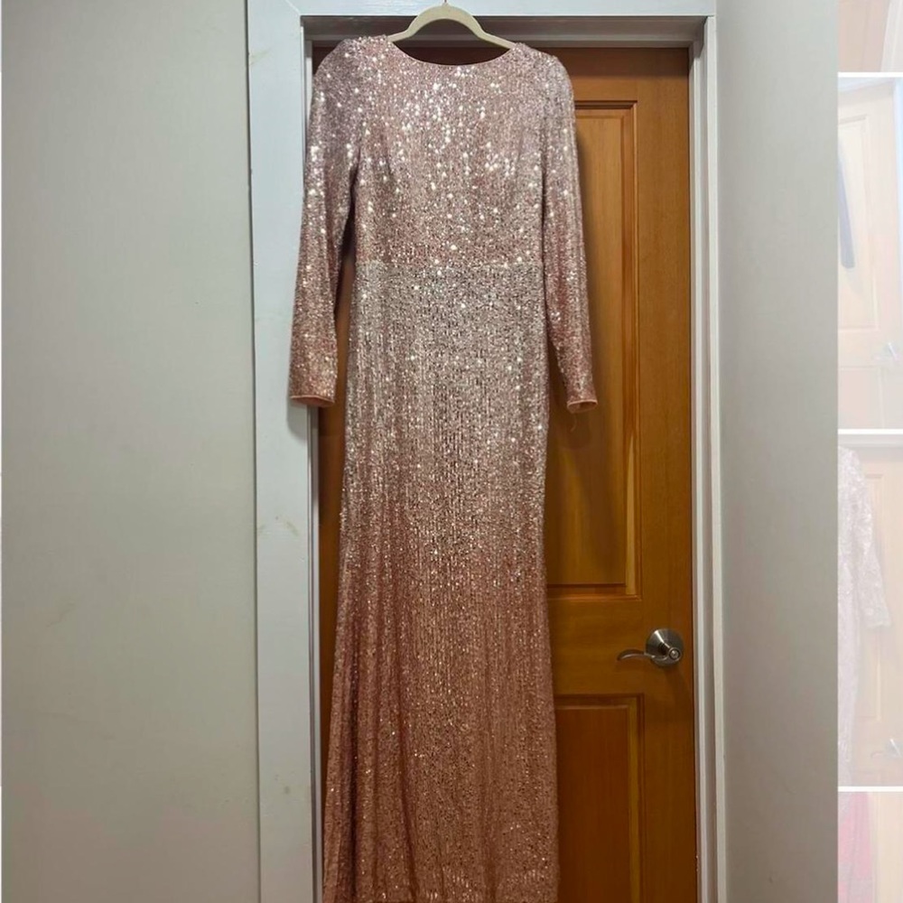 Elegant Sequin Long Sleeve Dress